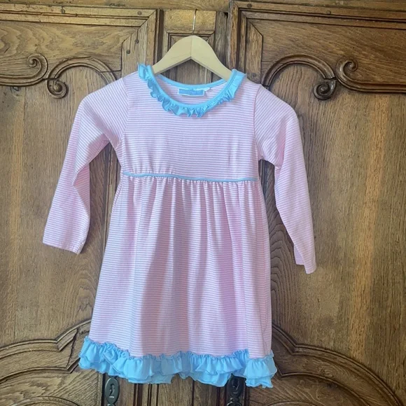 Trotter St Fall Pink and blue ruffled dress - Picture 3 of 16